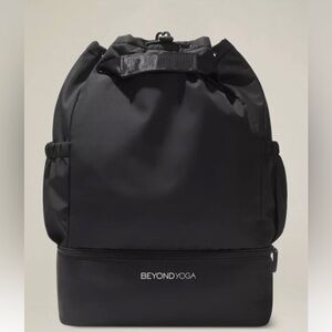 Beyond Yoga Black Drawstring Convertible Backpack/Gym Bag,GUC,Unisex